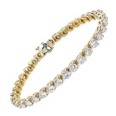 10.26 Carat Total Weight Natural Diamond 14K Gold Tennis Bracelet