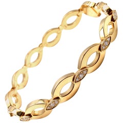 Retro Cartier Diamond Gold Diadea Link Bracelet