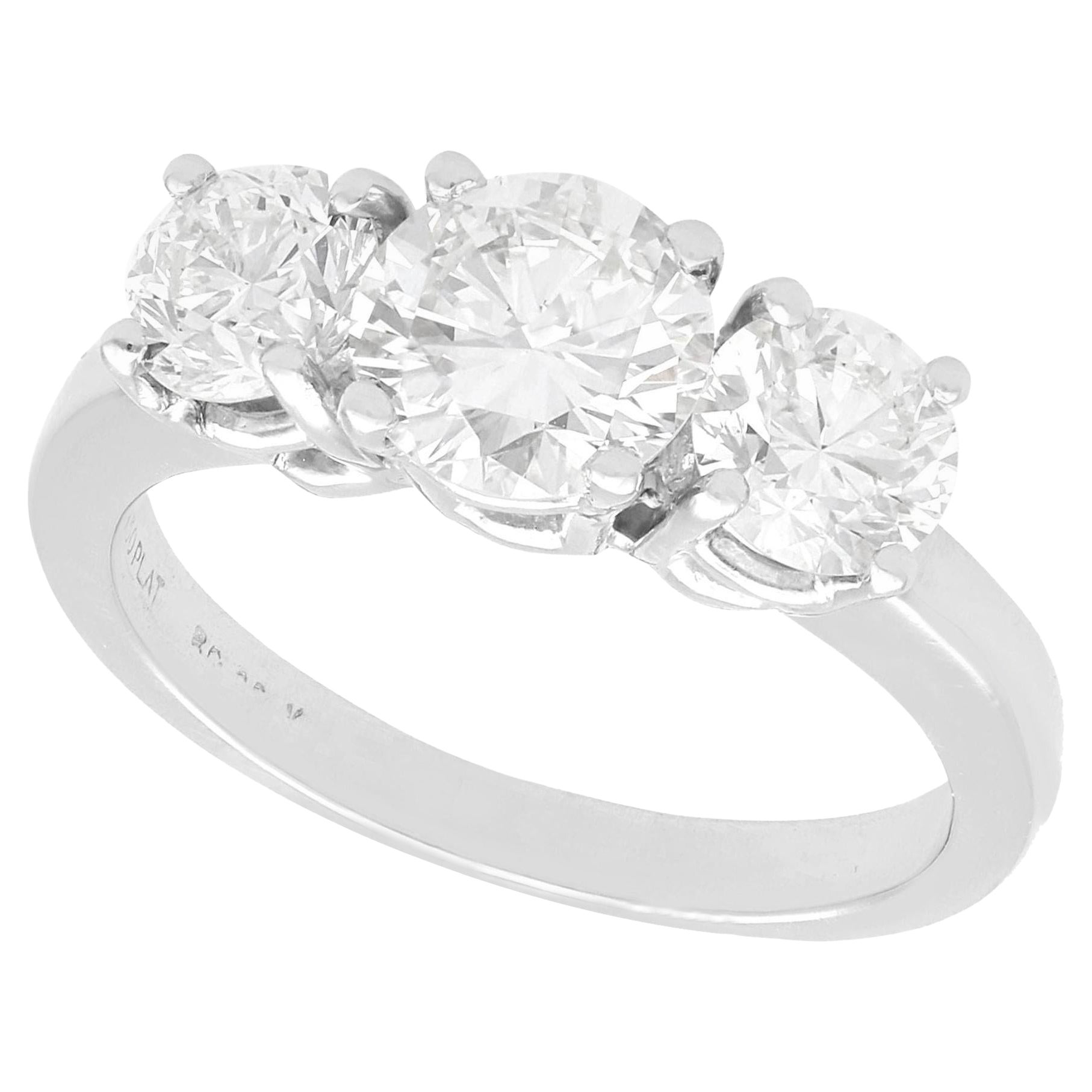 2.49 Carat Diamond and Platinum Trilogy Engagement Ring