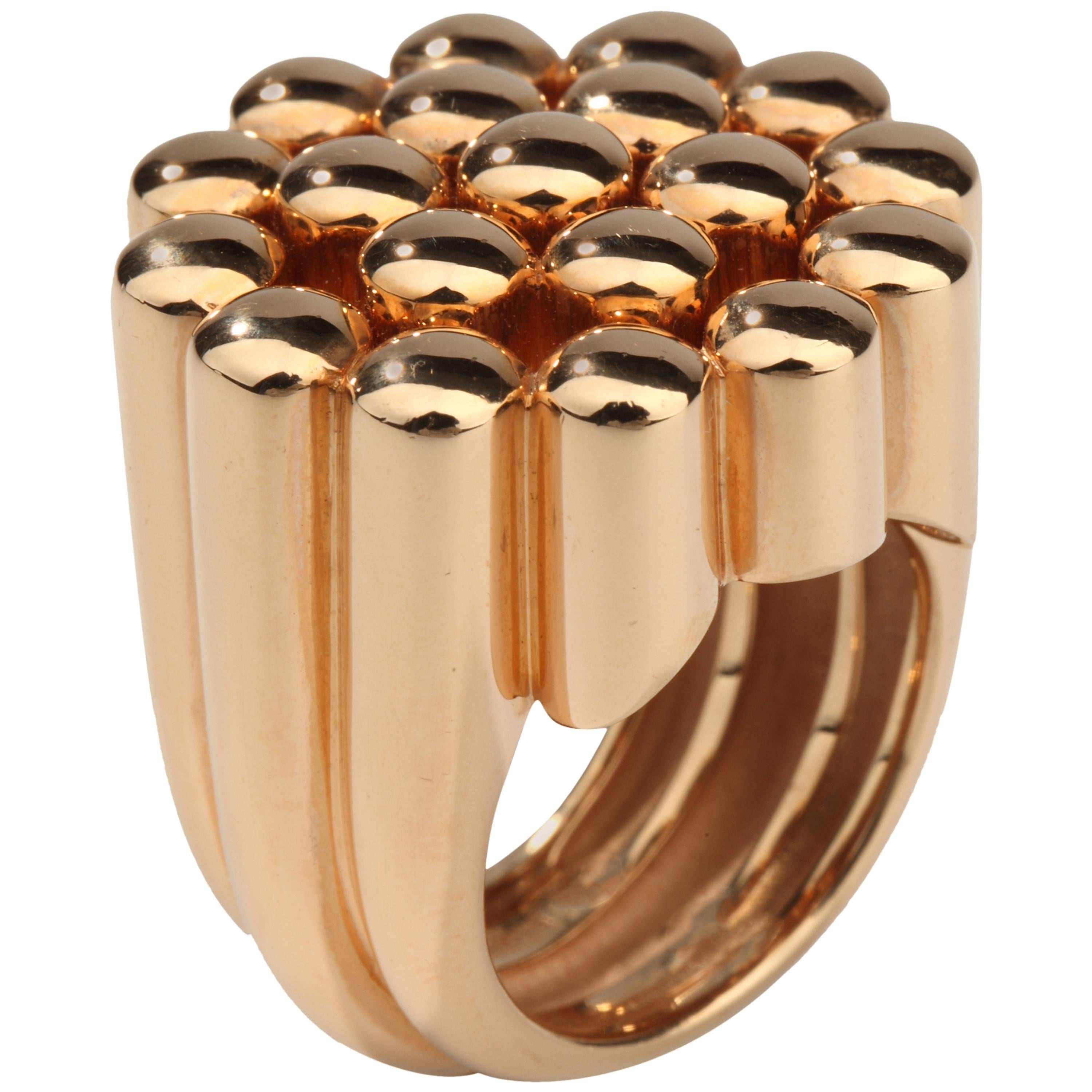 DeGrisogono Collection Cartouche Rose Gold Ring