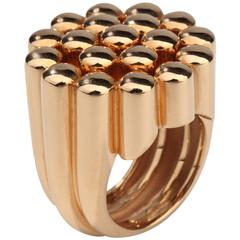 Retro DeGrisogono Collection Cartouche Rose Gold Ring