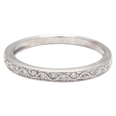 Thin Diamond Wedding Band, 10KT White Gold, Ring, Thin Stackable Band