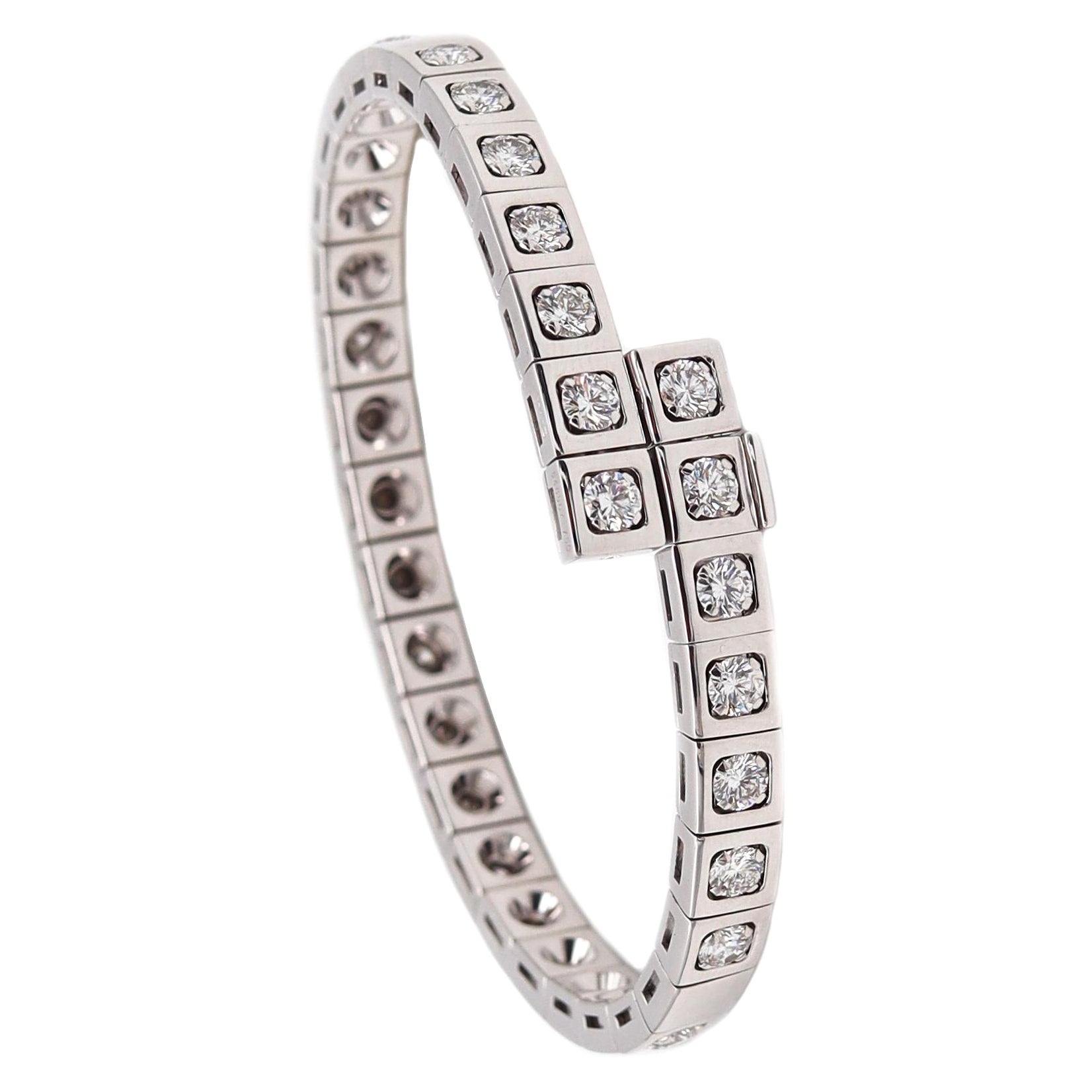 Cartier Paris Bracelet jonc Tectonique souple en or 18 carats avec 3,78 carats de diamants en vente