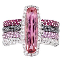 Imperial Topas Statement-Ring mit Rubinen, rosa Saphiren und Diamanten