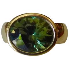 Green Sapphire Gold "Leah" Ring