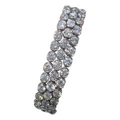 52 Karat Dreireihiges Statement-Armband mit Diamanten