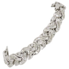 4.30CTW Diamond Ribbon Style Bracelet Made in 14k White Gold