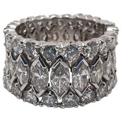 Vintage Elegant Diamond Platinum Eternity Band Ring