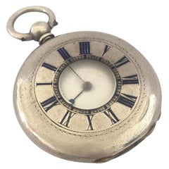 Antique Small Key-Wind Silver Half Hunter Pocket Watch
