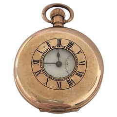 Antique Gold-Plated Half Hunter Dennison Case Keyless Pocket Watch