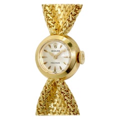 Rolex Precision Bow Vintage Ladies Wrist Watch, 18 Karat Gold