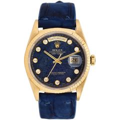 Rolex Yellow Gold Day-Date Diamond Aventurine Dial Wristwatch
