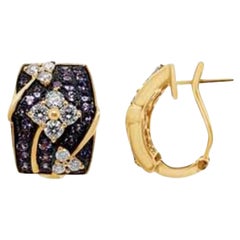 Grand Sample Sale Earrings Featuring Blueberry Tanzanite Vanilla Diamonds Set