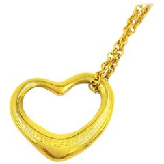 Vintage Elsa Peretti for Tiffany & Co. Classic Gold Heart Pendant & Necklace