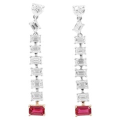 Emilio Jewelry 3.27 Carat Ruby Diamond Earrings