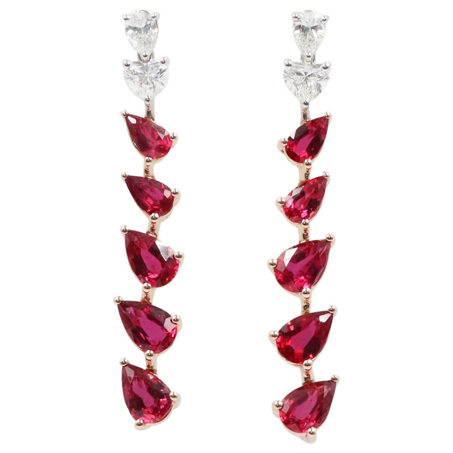 Emilio Jewelry 3.95 Carat Ruby Diamond Earring 