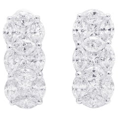 Emilio Jewelry 4.56 Carat Fancy Cut Diamond Huggies