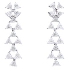 Emilio Jewelry 4,15 Karat Diamant-Ohrring mit Trilliant-Schliff