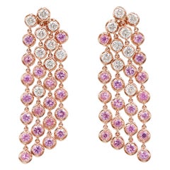 Emilio Jewelry 7,30 Karat rosa Saphir-Diamant-Ohrring