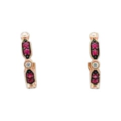 Grand Sample Sale Earrings Featuring Passion Ruby Vanilla Diamonds Set in 14K