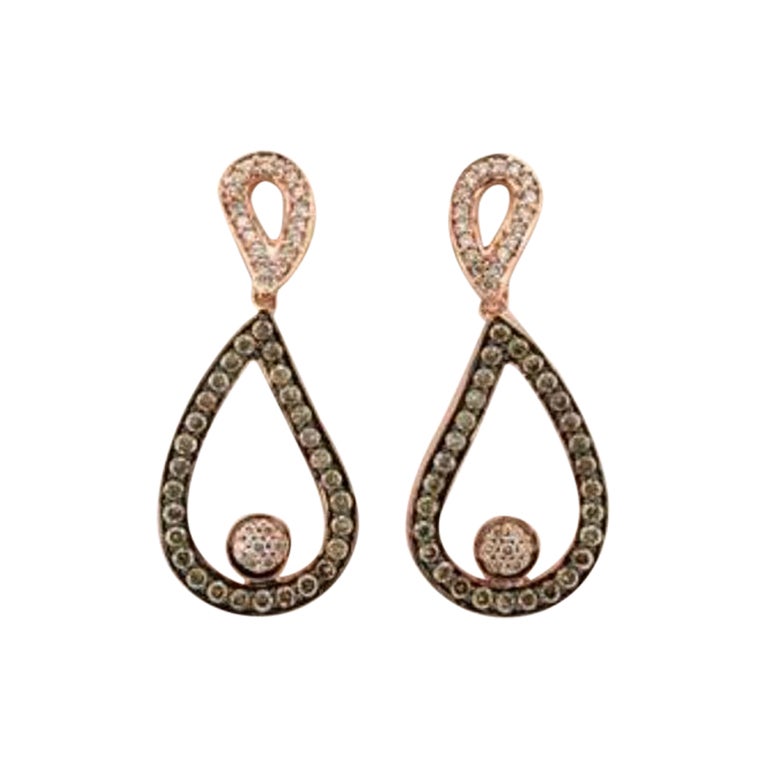 Le Vian Earrings Featuring Chocolate Diamonds, Vanilla Diamonds For Sale