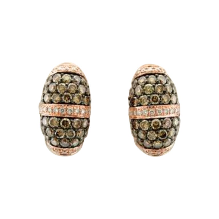 Le Vian Chocolatier Earrings Featuring Chocolate Diamonds, Vanilla Diamonds For Sale