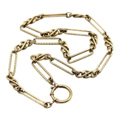 Vintage Signature Victorian Inspired 14K Gold Fancy Link Chain