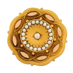 Antique Brooch with Natural Pearls