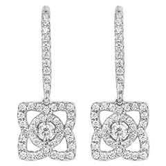 De Beers White Gold Diamond Enchanted Lotus Sleeper Earrings