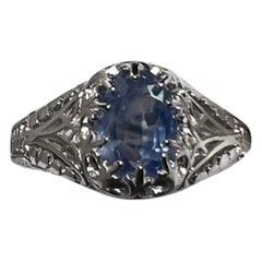 Anello d'argento con zaffiro della miniera di Jammu del Kashmir da 2.22 carati