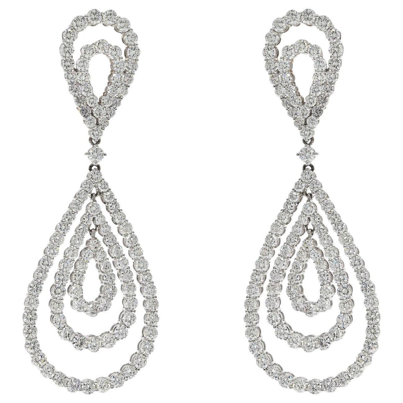 Pendientes colgantes de oro blanco de 18 quilates y 21 quilates de diamantes en forma de araña