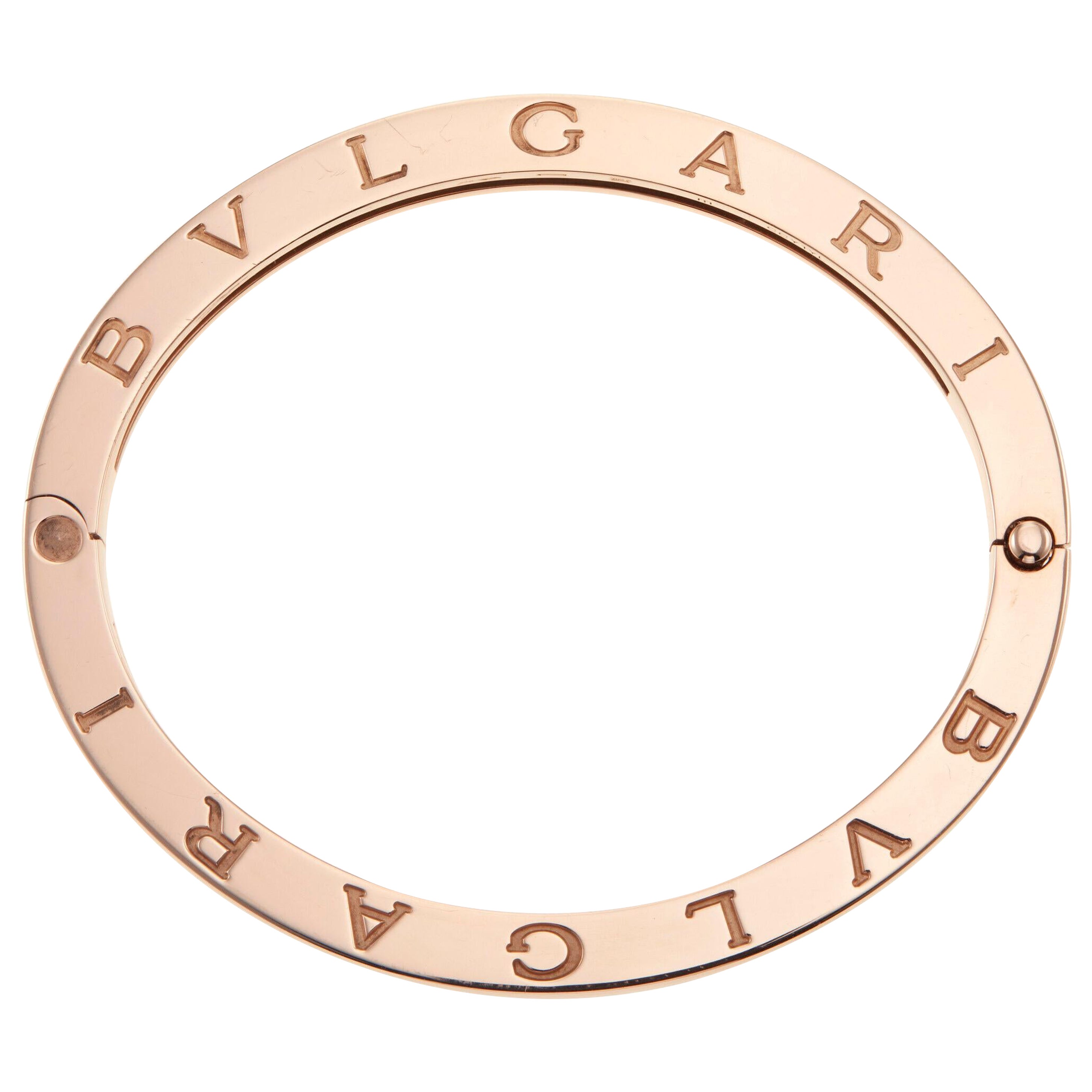 Bulgari 'B.Zero1' Rose Gold and Ceramic Bangle Bracelet