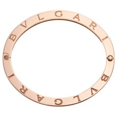 Bulgari Bracelet jonc « B.Zero1 » en or rose et céramique