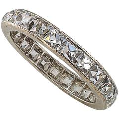 Art Deco 3.25 Carats French-Cut Diamonds Platinum Eternity Band Ring