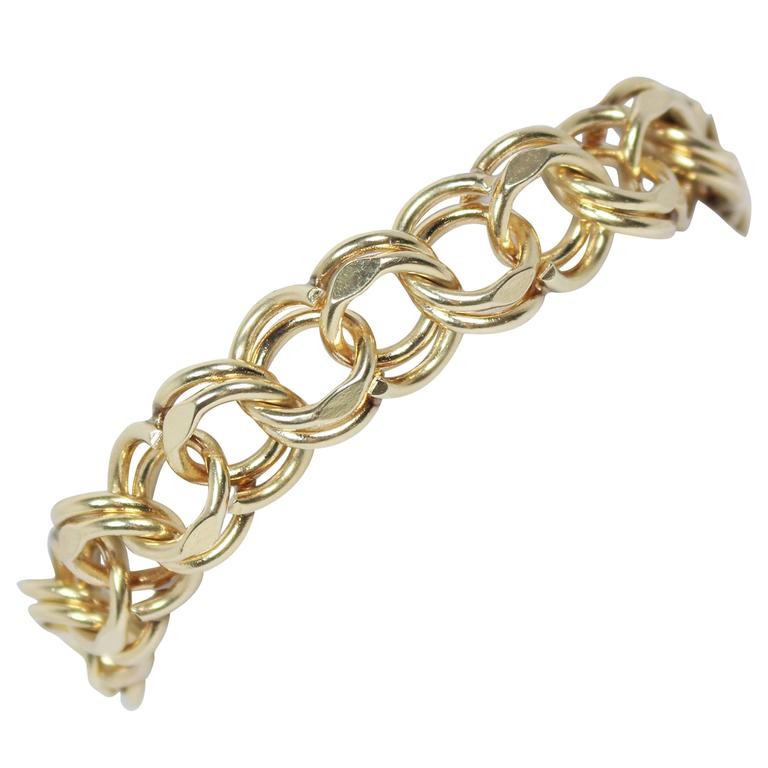 Coiled Link Gold Bracelet For At 1stdibs Gold Chain Link Bracelet