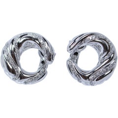 1.30 Carats Diamonds Platinum Crescent Clip Earrings 1.30 Carats Diamonds Platinum Crescent Clip Earrings