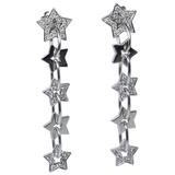 Pave Diamond Gold Dangle Star Earrings 