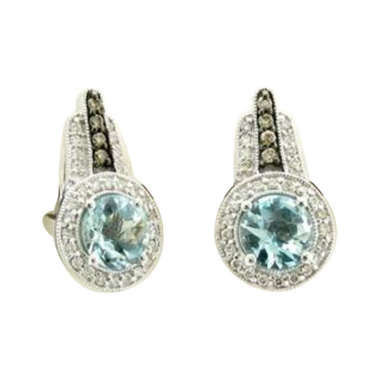 Le Vian Chocolatier Earrings Featuring Sea Blue Aquamarine Chocolate Diamonds