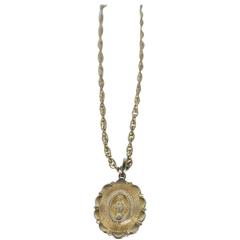 Gold Filled Virgin Mary Pendant and Necklace 