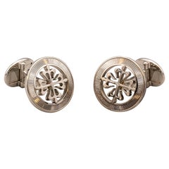 Retro Patek Philippe Calatrava 18k White Gold Cross Cufflinks