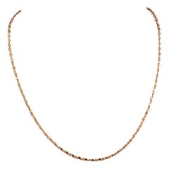 Retro 18k Rose Gold Mariner Link Chain Necklace, Italian