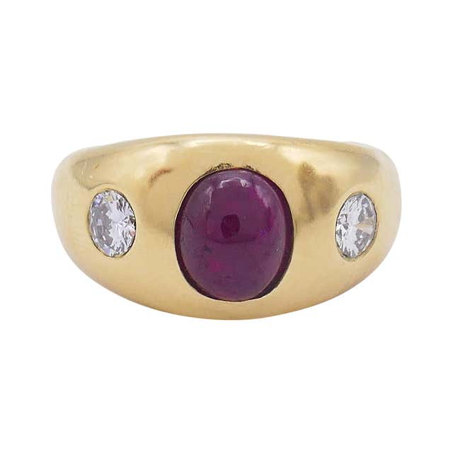 Antique 18 Karat Gypsy Ring with Diamonds at 1stDibs | antique gypsy ring