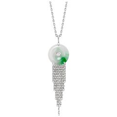 Ana De Costa Jade Disc Diamond Platinum Chain Pendant 1