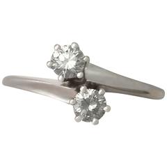 1970s Diamond and White Gold Twist Ring 9