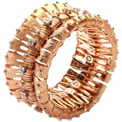 1950s Italian Retro Diamond Gold Bracelet 6
