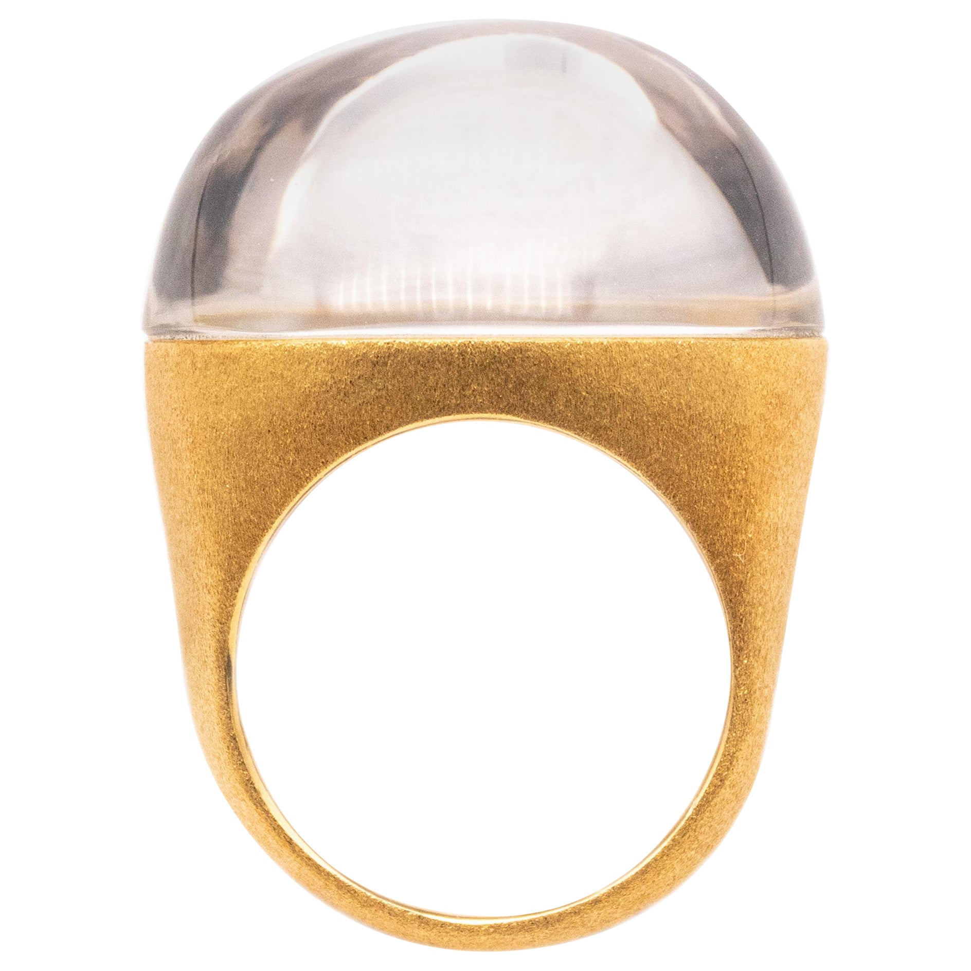 H. Stern Cocktail Ring In 18Kt Yellow Gold With 50.71 Cts Clear Rock Quartz