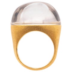H. Stern Cocktail Ring In 18Kt Yellow Gold With 50.71 Cts Clear Rock Quartz
