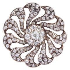 Broche fleur Art déco en diamants