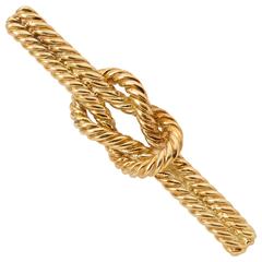 Hermes Gold Rope Twist Knot Brooch