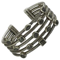 David Yurman Black Diamond Sterling Silver Confetti Bracelet 